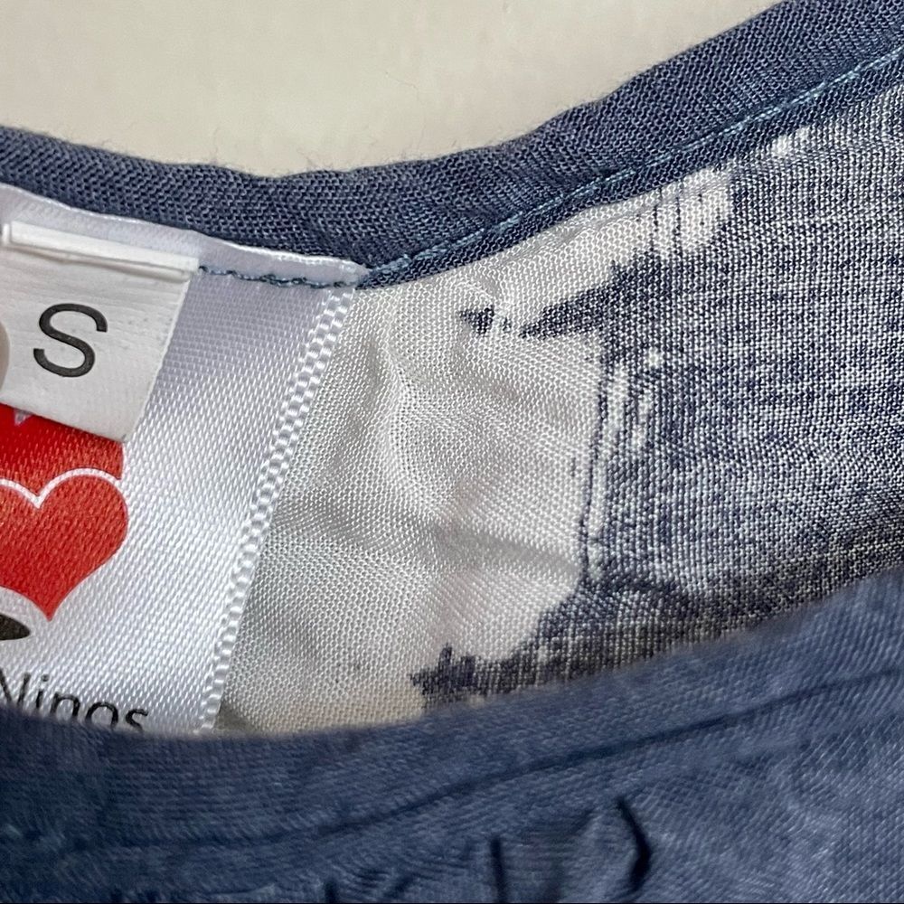 Buenos Ninos V neck blue and white pant suit - Picture 10 of 11